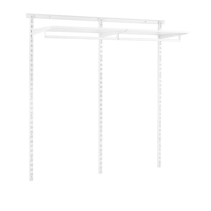 Flexx White Wooden Shelf System & Clothes Rail- H2100mm