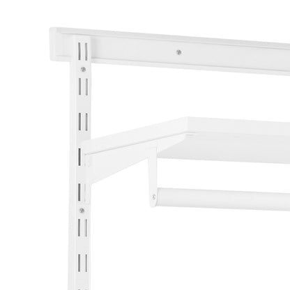 Flexx White Wooden Shelf System & Clothes Rail- H2100mm