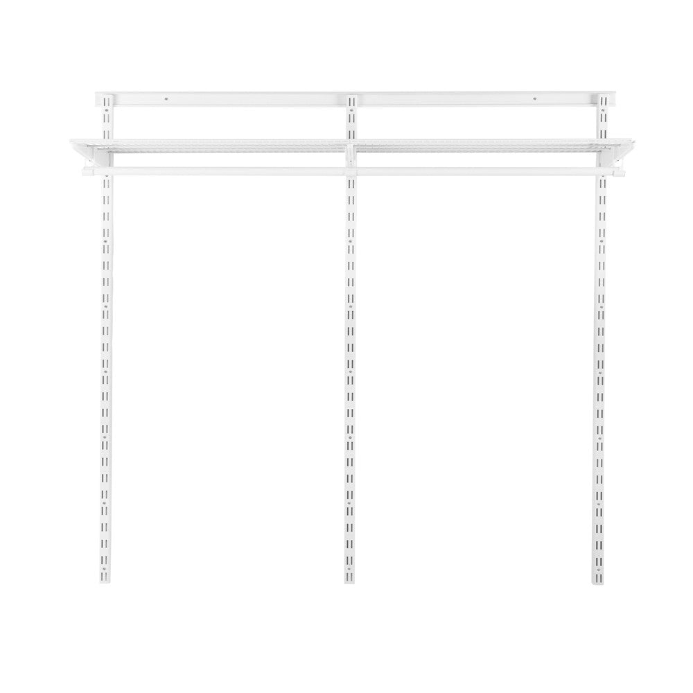 Flexx White Wire Shelf System & Clothes Rail- H1500mm