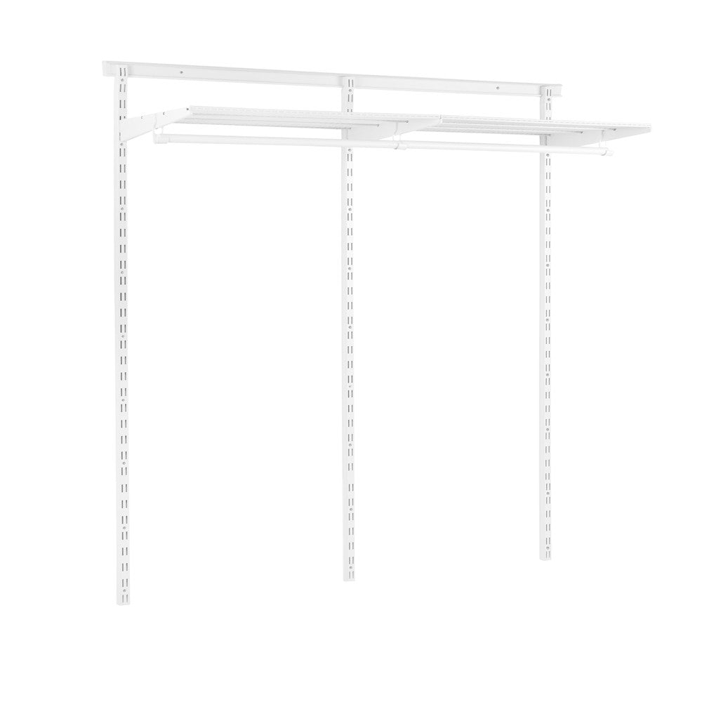 Flexx White Wire Shelf System & Clothes Rail- H2100mm