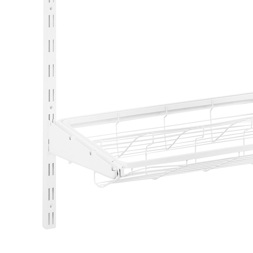 Flexx White Wooden Shelf System with Clothes Rail & Shoe Rack- H1500mm
