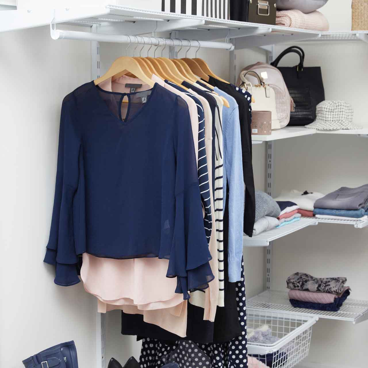 Flexx White Wire Shelf System with Clothes Rail & Shoe Rack- H1500mm
