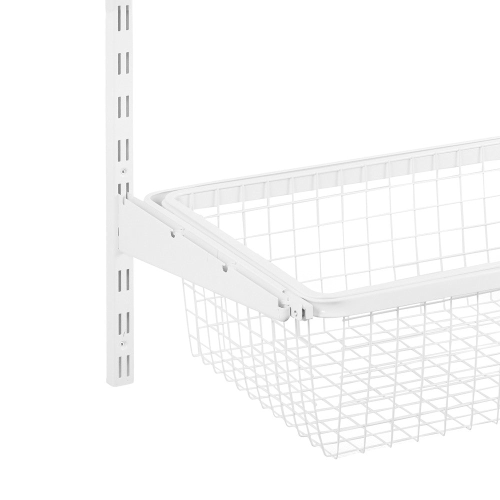 Flexx White Wire 4 Shelf System with Basket- H2100mm