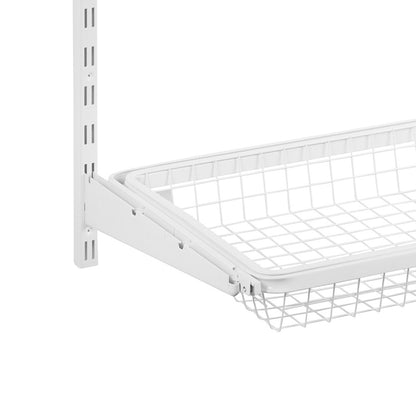 Flexx White Wire 4 Shelf System with Basket- H2100mm