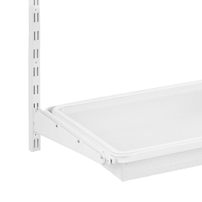 Flexx White Wire 3 Shelf System with Wire Mesh Basket- H1500mm