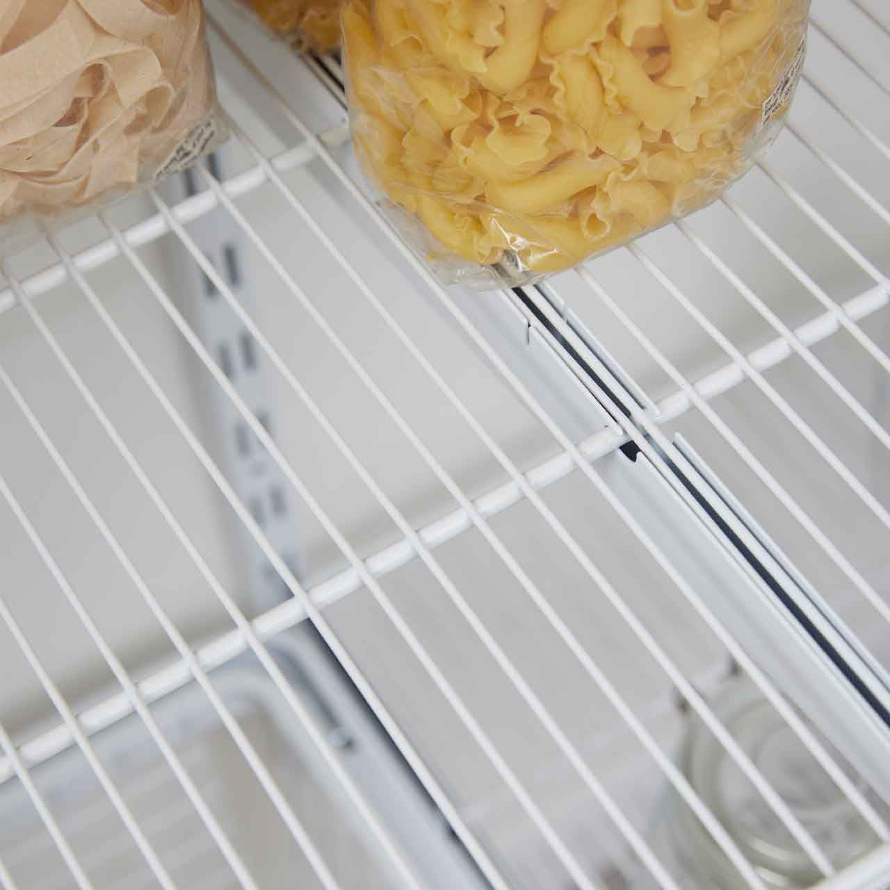Flexx White Wire 4 Shelf System with Wire Mesh Basket- H2100mm