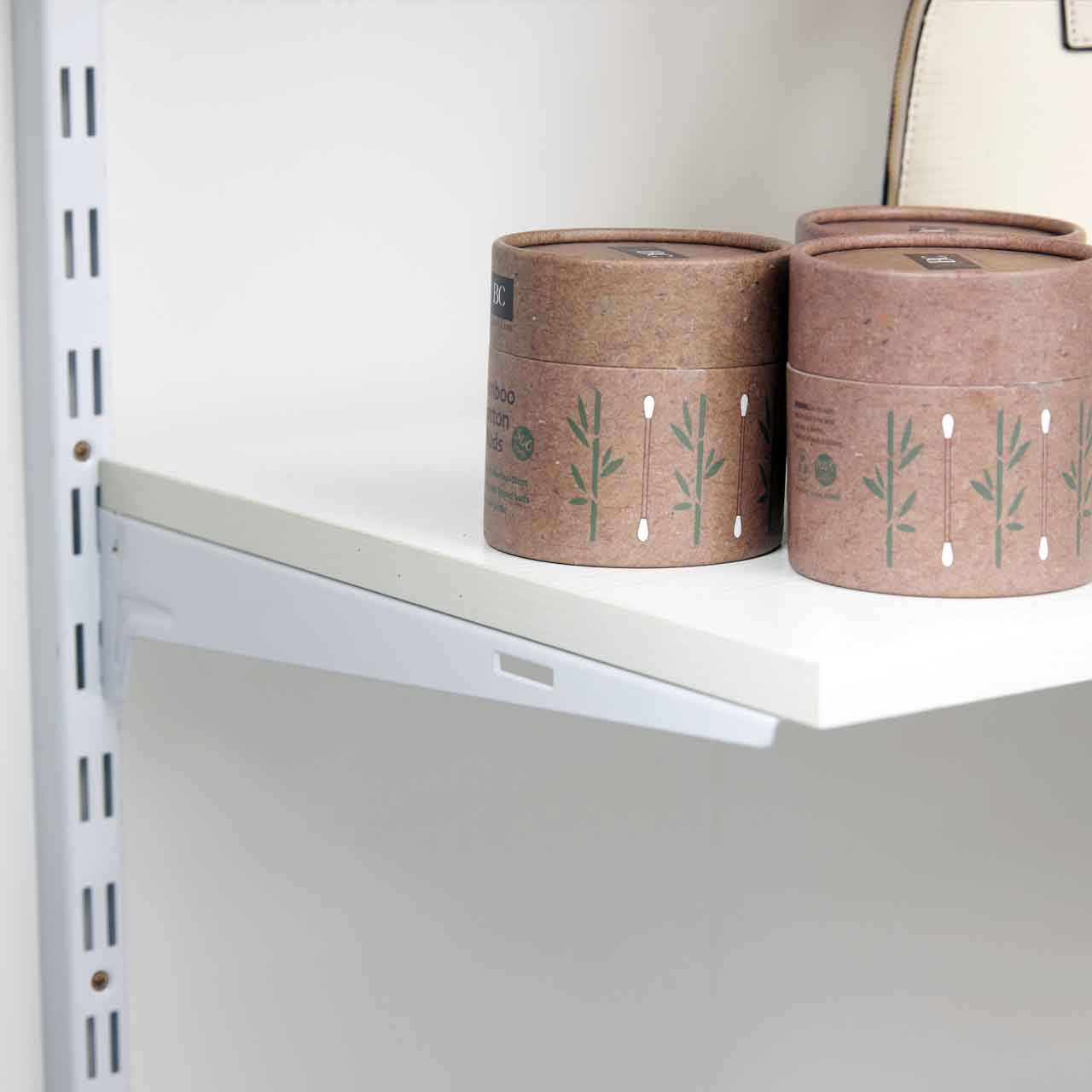Flexx White Wooden 3 Shelf System with Wire Basket- H1500mm