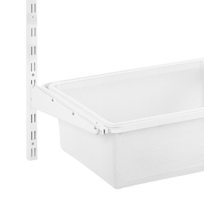 Flexx White Wooden 2 Shelf System with Wire Mesh Basket- H1200mm