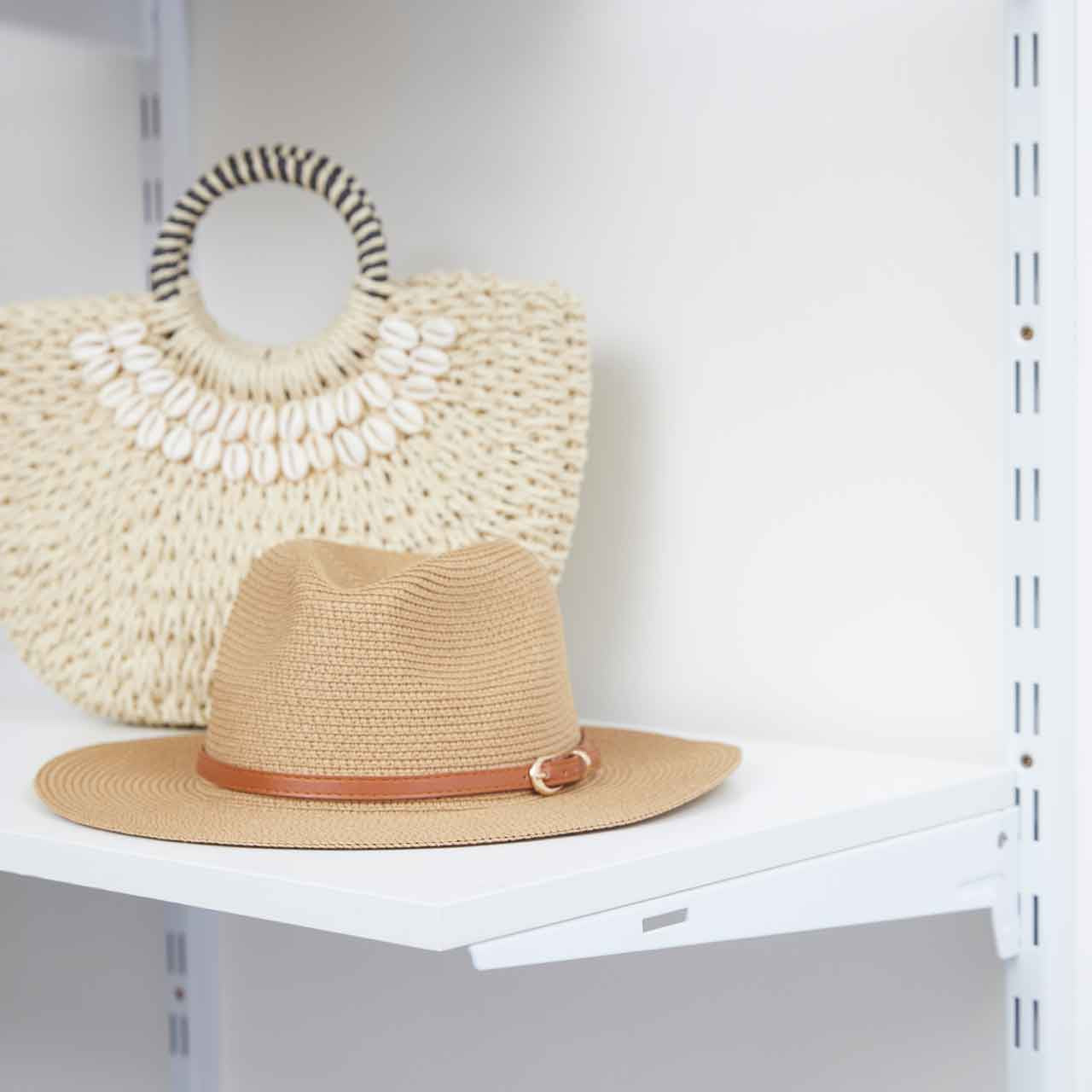 Flexx White Wooden 3 Shelf System with Wire Mesh Basket- H1500mm