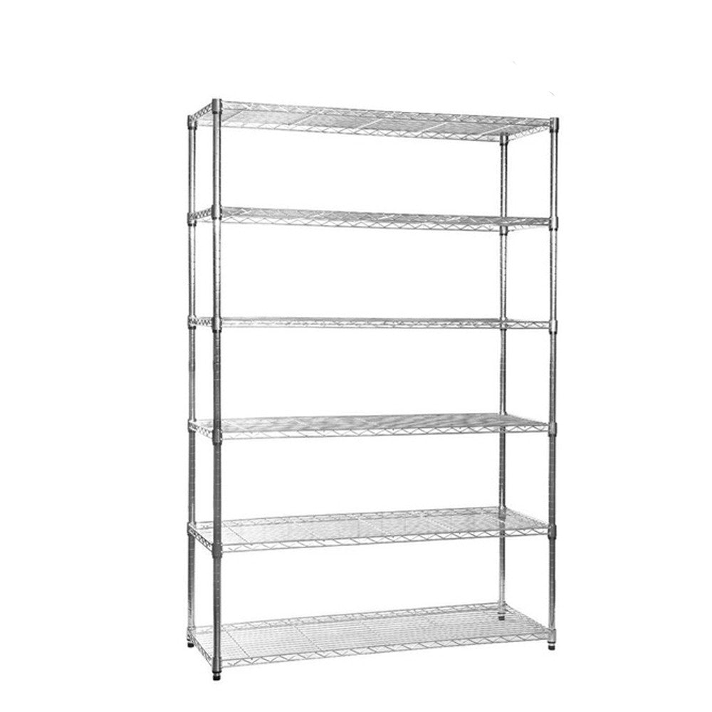 6 Tier Chrome Wire Shelving Unit - H1800 x W1200 x D450mm