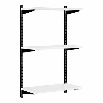 Black & White Twin Slot Shelving Kit - H1000mm - 3 Shelves - Width 900mm