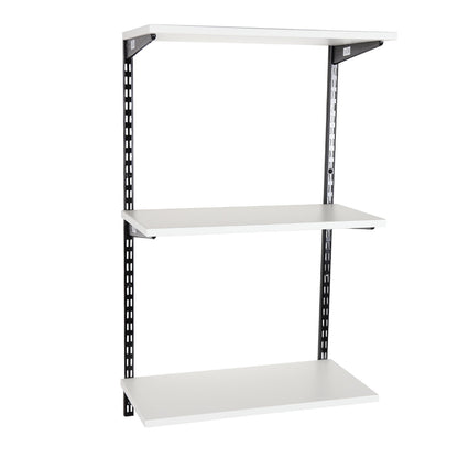 Black & White Twin Slot Shelving Kit - H1000mm - 3 Shelves - Width 900mm