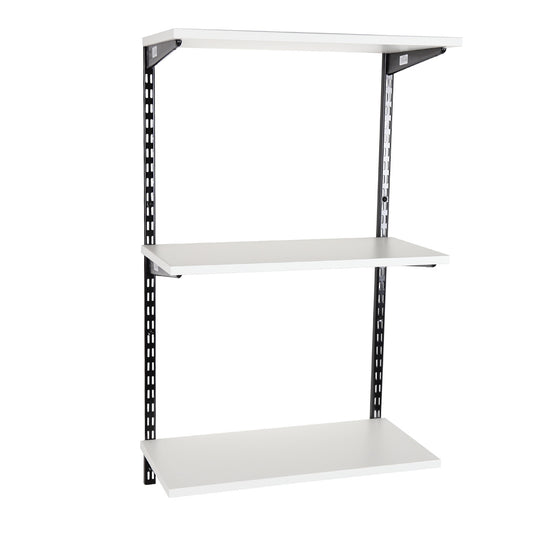 Black & White Twin Slot Shelving Kit - H1000mm - 3 Shelves - Width 900mm