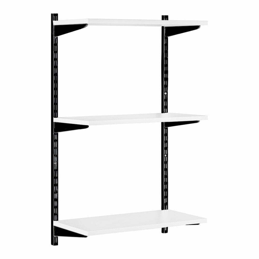 Black & White Twin Slot Shelving Kit - 3 Shelves - Width 600mm