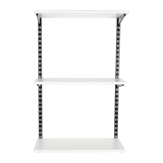 Black & White Twin Slot Shelving Kit - 3 Shelves - Width 600mm