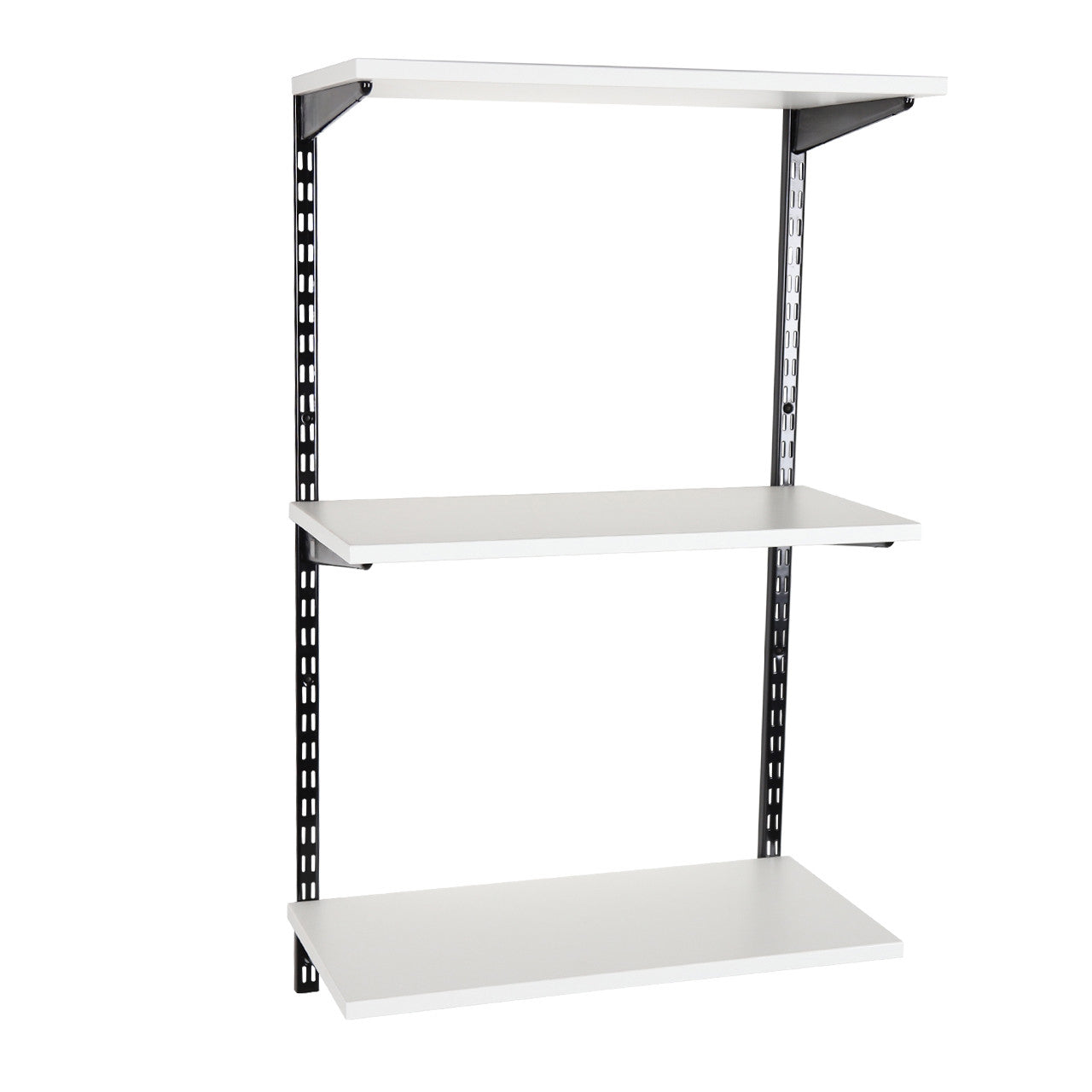 Black & White Twin Slot Shelving Kit - 3 Shelves - Width 600mm