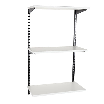 Black & White Twin Slot Shelving Kit - 3 Shelves - Width 600mm