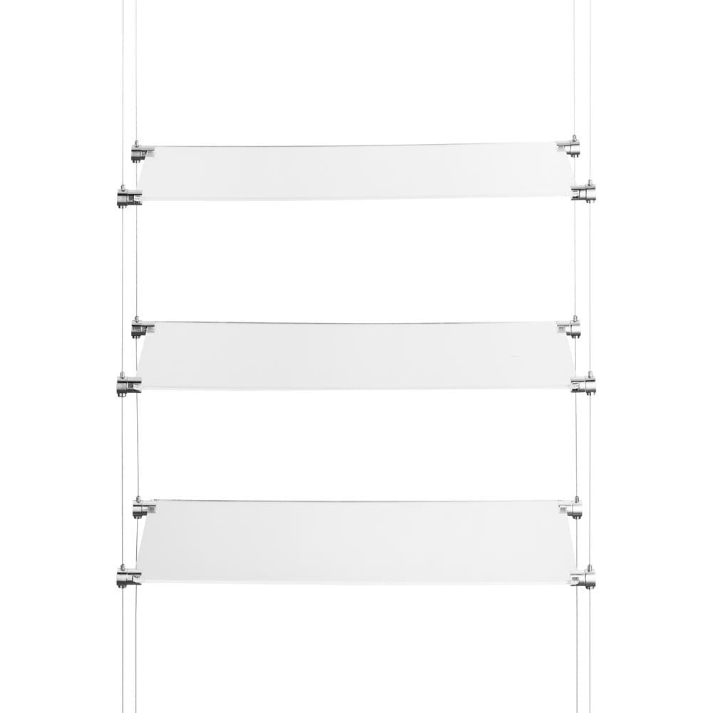 Satin Single Swivel Clip for Panels or Shelves - 10mm Capacity
