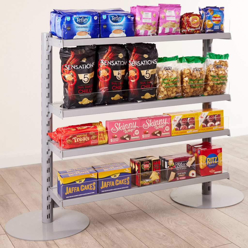 Single Sided In-Queue Merchandising Bay and Shelves -W1000mm each bay