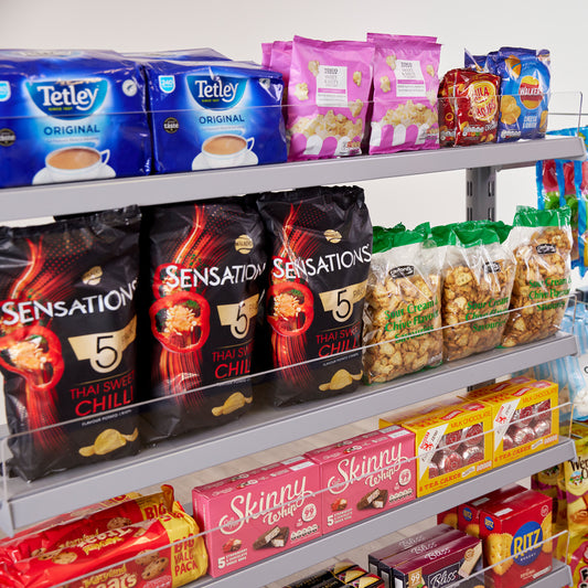 Double Sided In-Queue Merchandising Bay and Shelves -W1000mm each bay