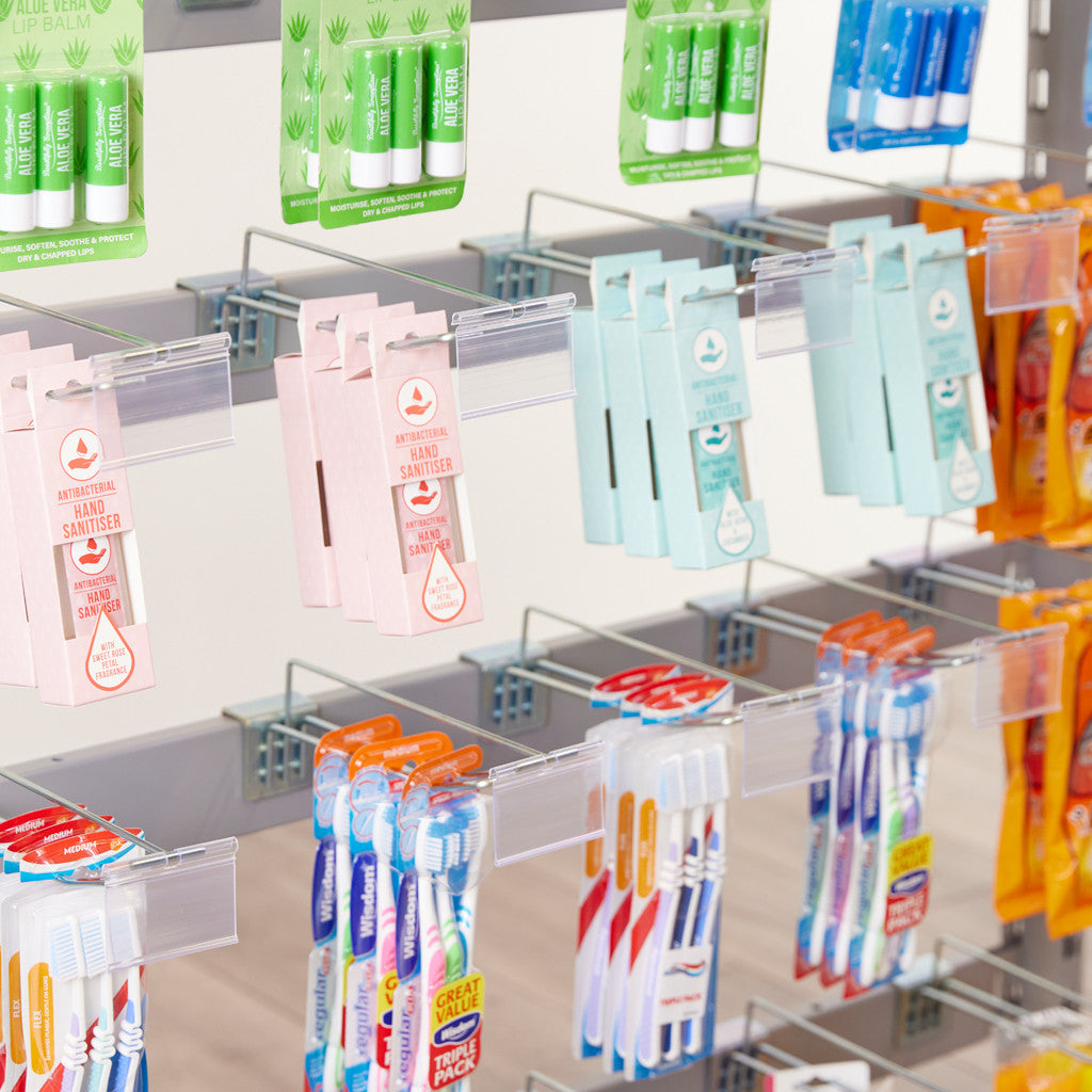 Single Sided In-Queue Merchandising Bay and Hooks -W1000mm each bay