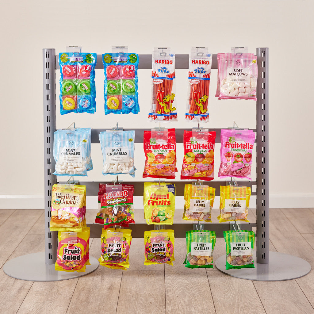 Single Sided In-Queue Merchandising Bay and Hooks -W1000mm each bay