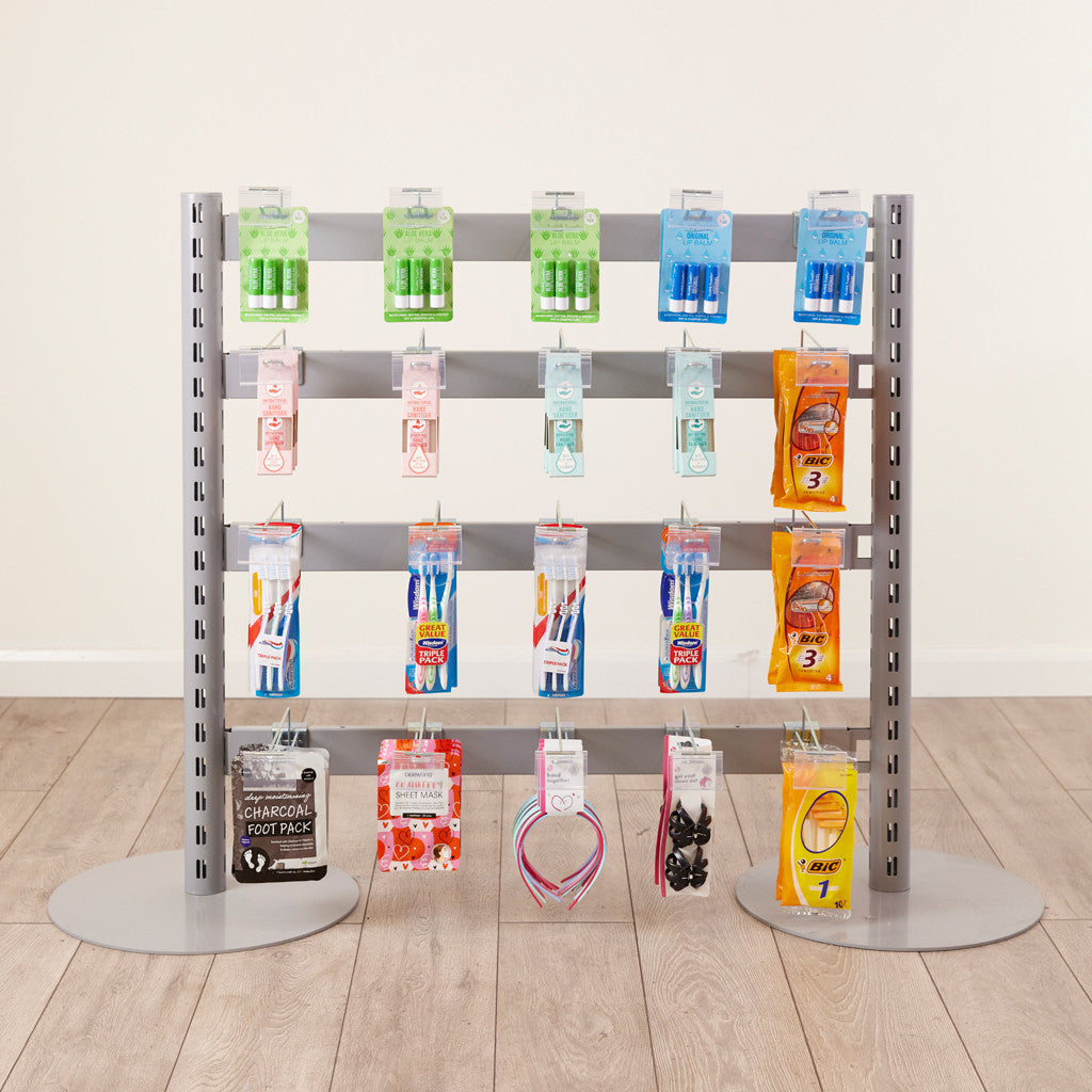 Single Sided In-Queue Merchandising Bay and Hooks -W1000mm each bay