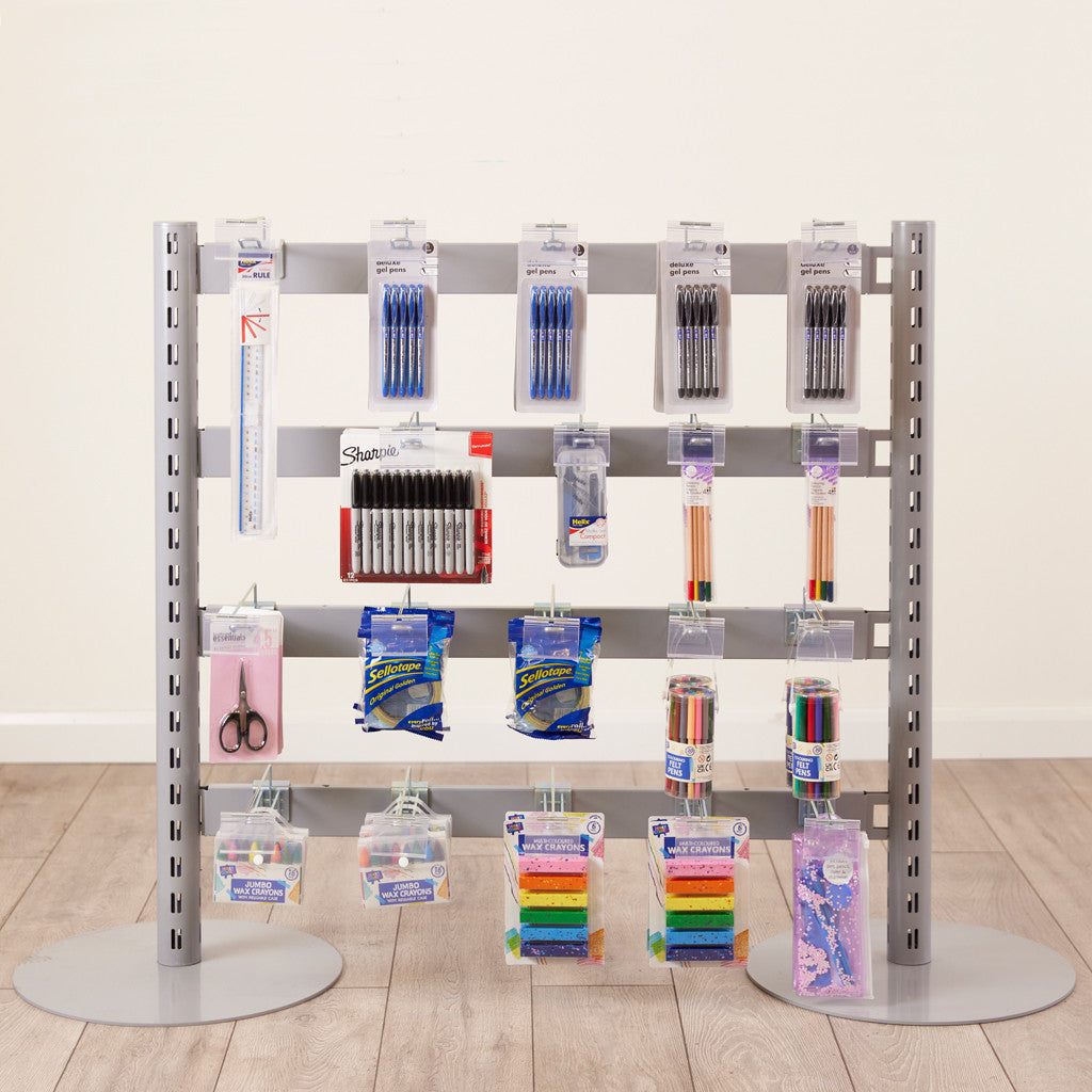Single Sided In-Queue Merchandising Bay and Hooks -W1000mm each bay