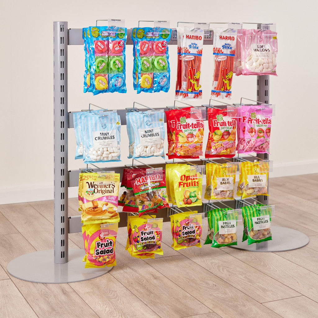 Single Sided In-Queue Merchandising Bay and Hooks -W1000mm each bay