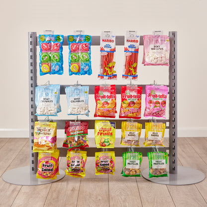 Single Sided In-Queue Merchandising Bay and Hooks -W1250mm each bay