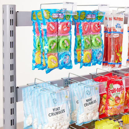 Single Sided In-Queue Merchandising Bay and Hooks -W1250mm each bay