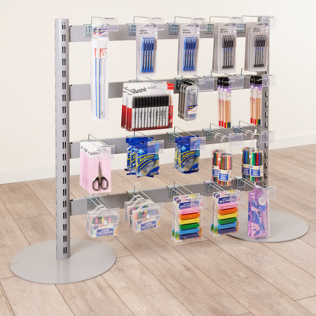 Single Sided In-Queue Merchandising Bay and Hooks -W1250mm each bay
