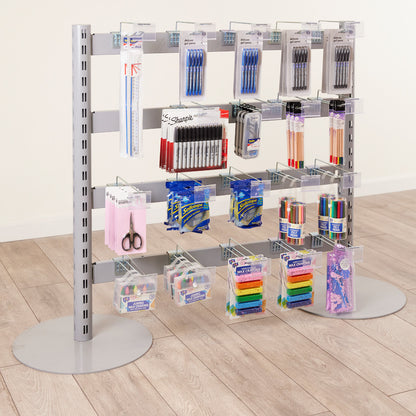 Single Sided In-Queue Merchandising Bay and Hooks -W1250mm each bay