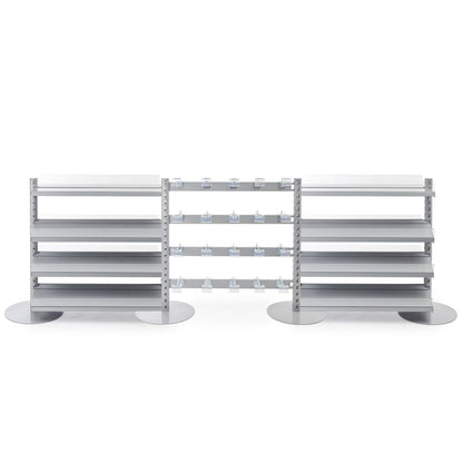 3 x Single Sided In-Queue Merchandising Bays with Shelves and Hooks