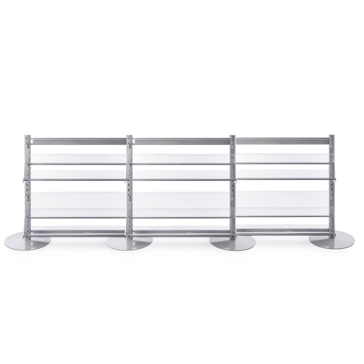 Single Sided In-Queue Merchandising Bay with Magazine Shelves - W1000mm each bay