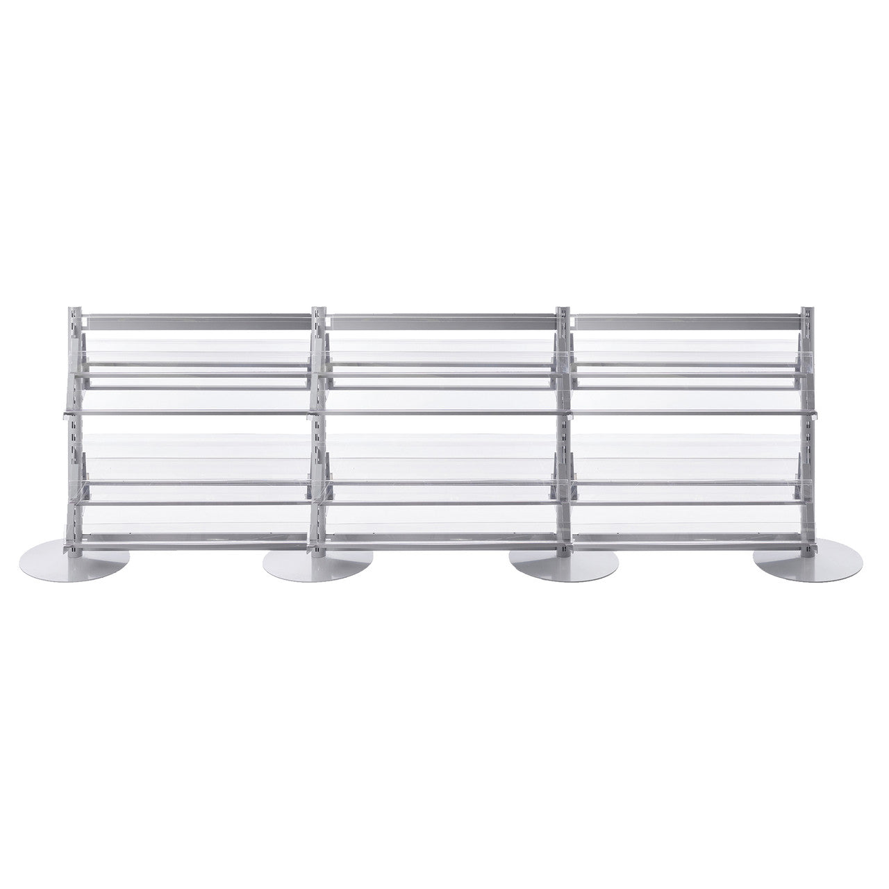 Double Sided In-Queue Merchandising Bay with Magazine Shelves -W1000mm each bay