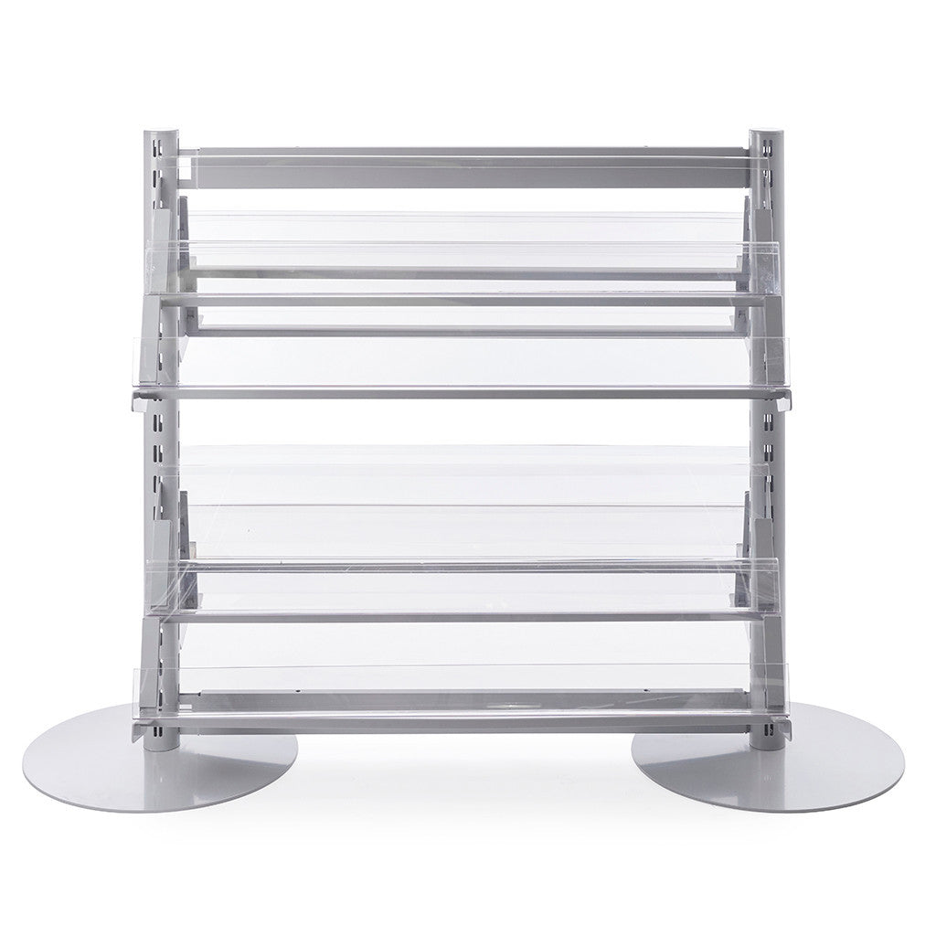 Double Sided In-Queue Merchandising Bay with Magazine Shelves -W1250mm each bay