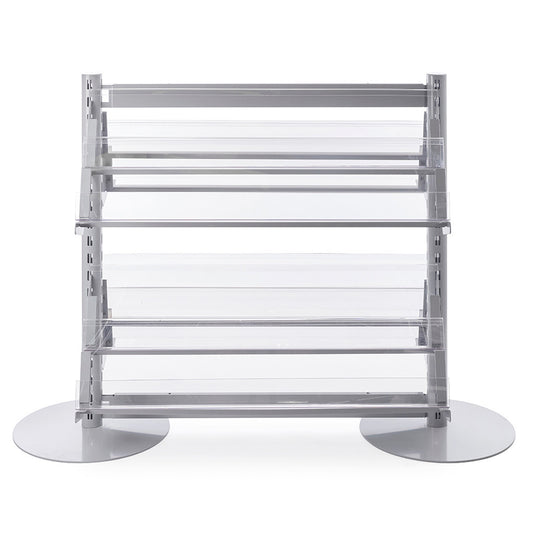 Double Sided In-Queue Merchandising Bay with Magazine Shelves -W1250mm each bay