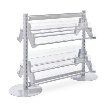 Double Sided In-Queue Merchandising Bay with Magazine Shelves -W1250mm each bay