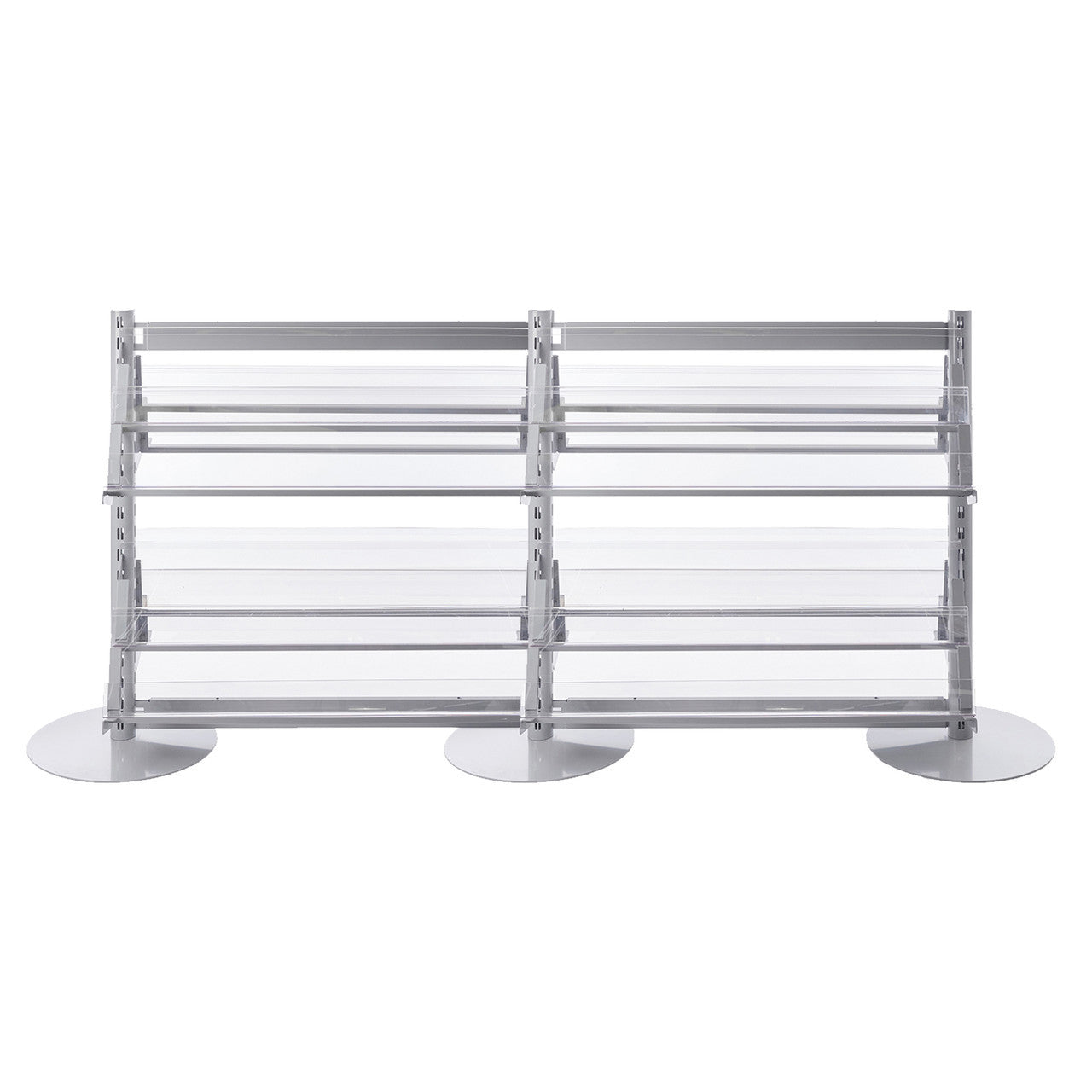 Double Sided In-Queue Merchandising Bay with Magazine Shelves -W1250mm each bay