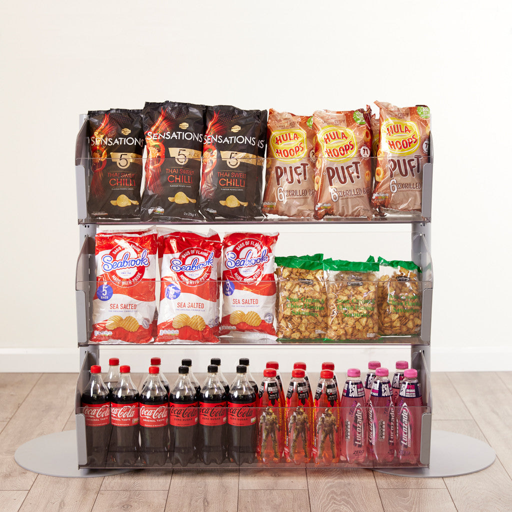 Single Sided In-Queue Merchandising Bin Bays -W1000mm each bay