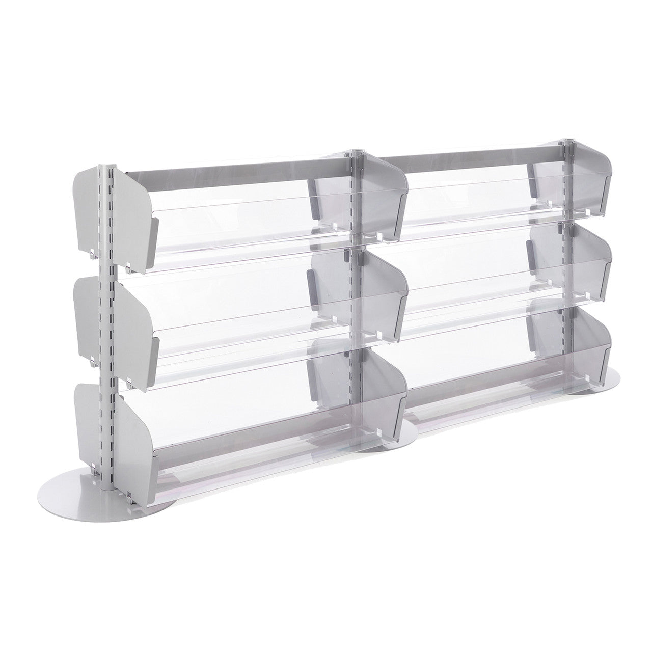 Double Sided In-Queue Merchandising Bin Bays -W1000mm each bay
