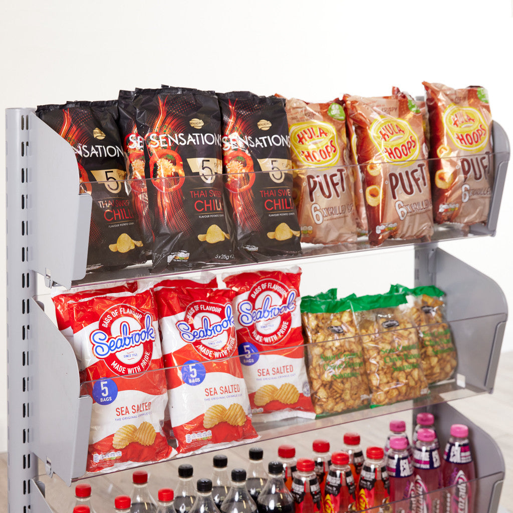Double Sided In-Queue Merchandising Bin Bays -W1000mm each bay