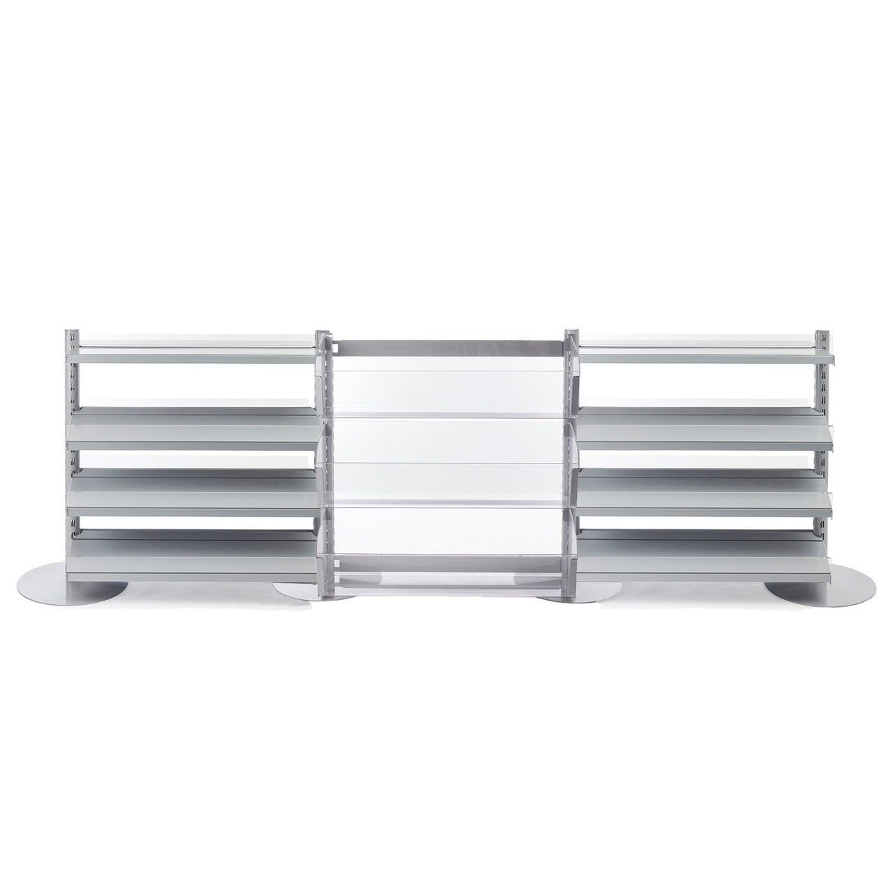 3 x Single Sided In-Queue Merchandising Bay with Shelves and Bins
