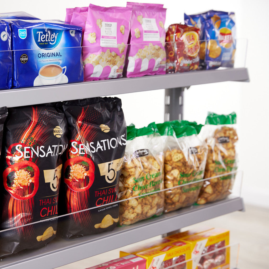 3 x Double Sided In-Queue Merchandising Bay with Shelves and Bins