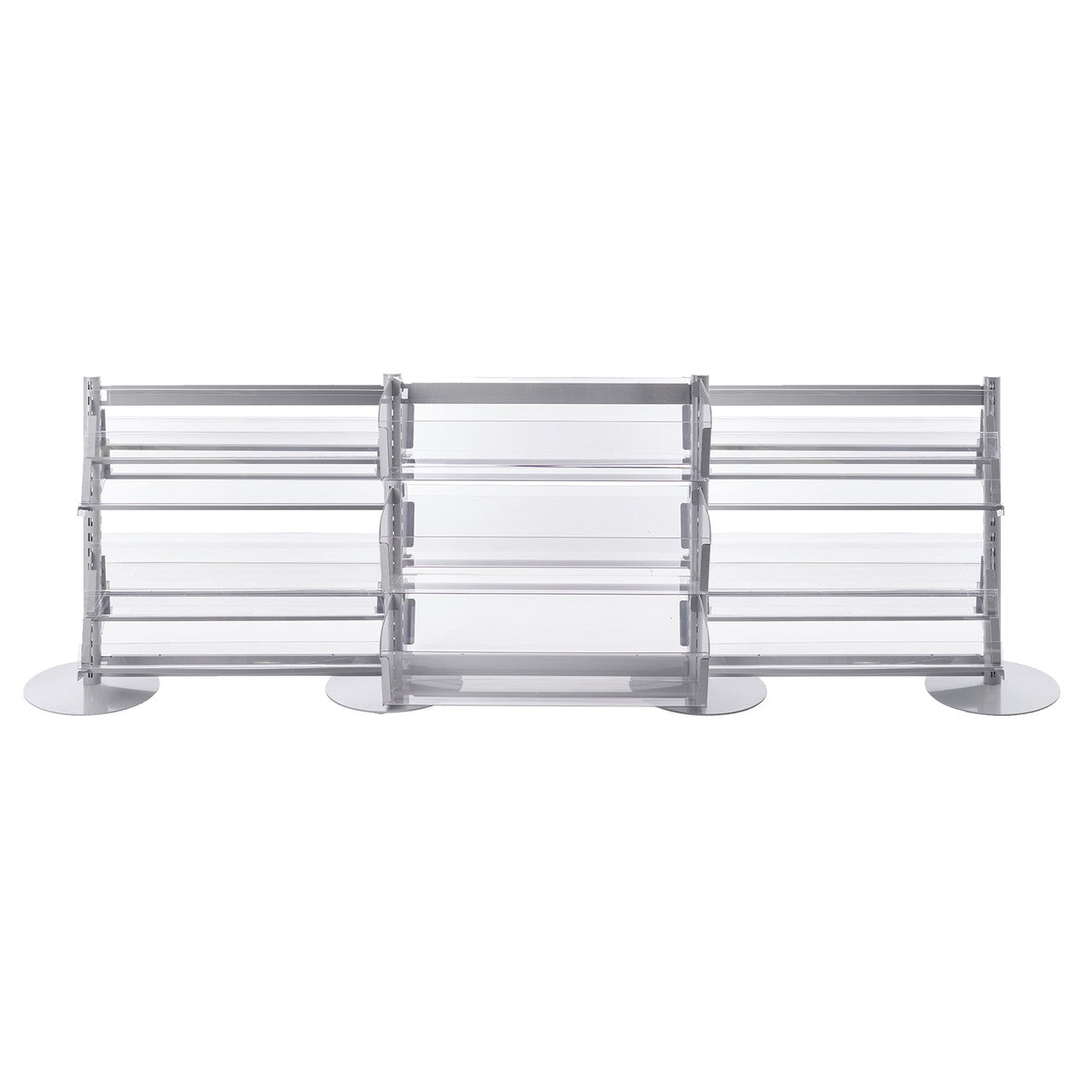 3 x In-Queue Merchandising Bays with Magazine Shelves and Bins