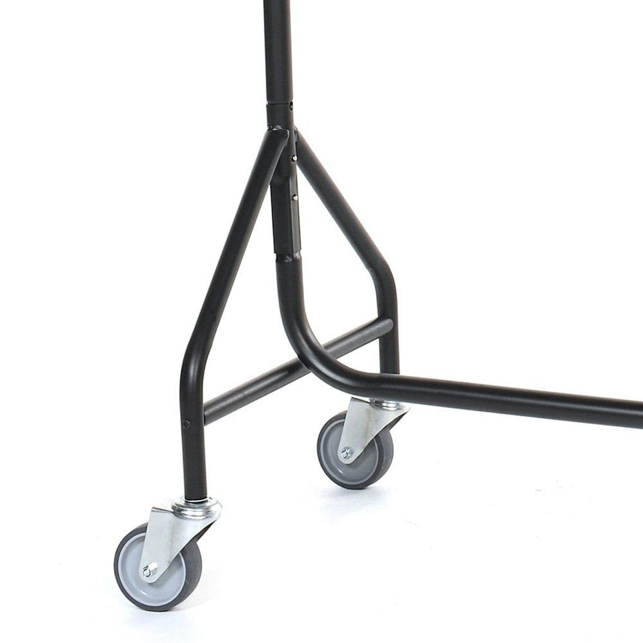 Reinforced Black Heavy-Duty Clothes Rail With 2 Braked and 2 Unbraked Heavy Duty Wheels
