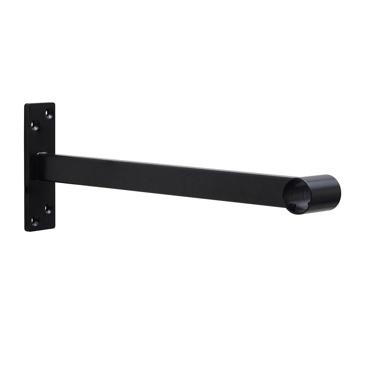 2m Black Wall-Mounted Hanging Clothes Rail with 3 Support Arms