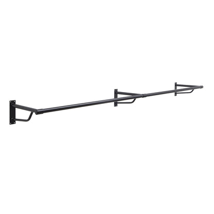 2m Black Heavy Duty Wall-Mounted Hanging Clothes Rail with 3 Support Arms