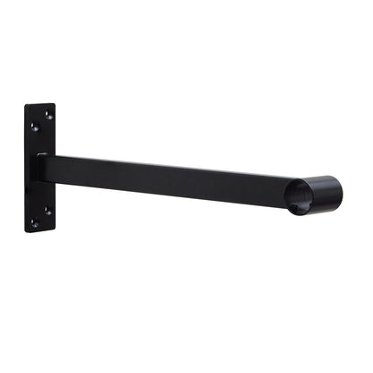 1m Black Wall-Mounted Hanging Clothes Rail with 2 Support Arms